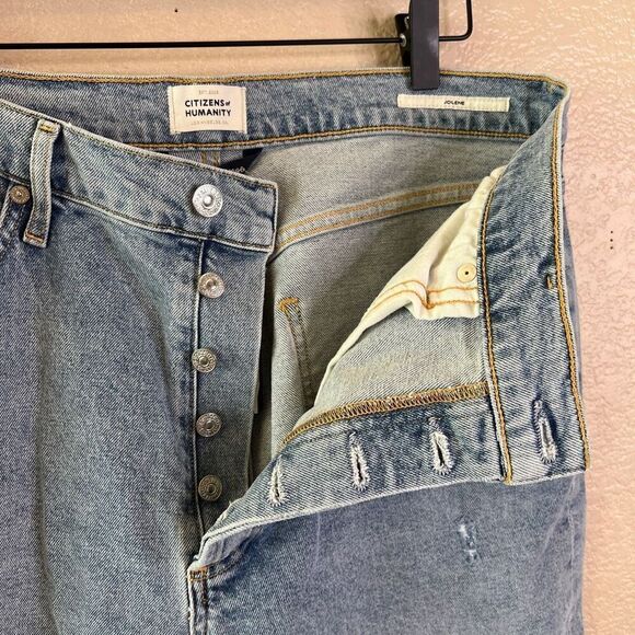 NWT Citizens of Humanity Jolene Womens 31 Bluejay High Rise Straight Distressed - Picture 7 of 16